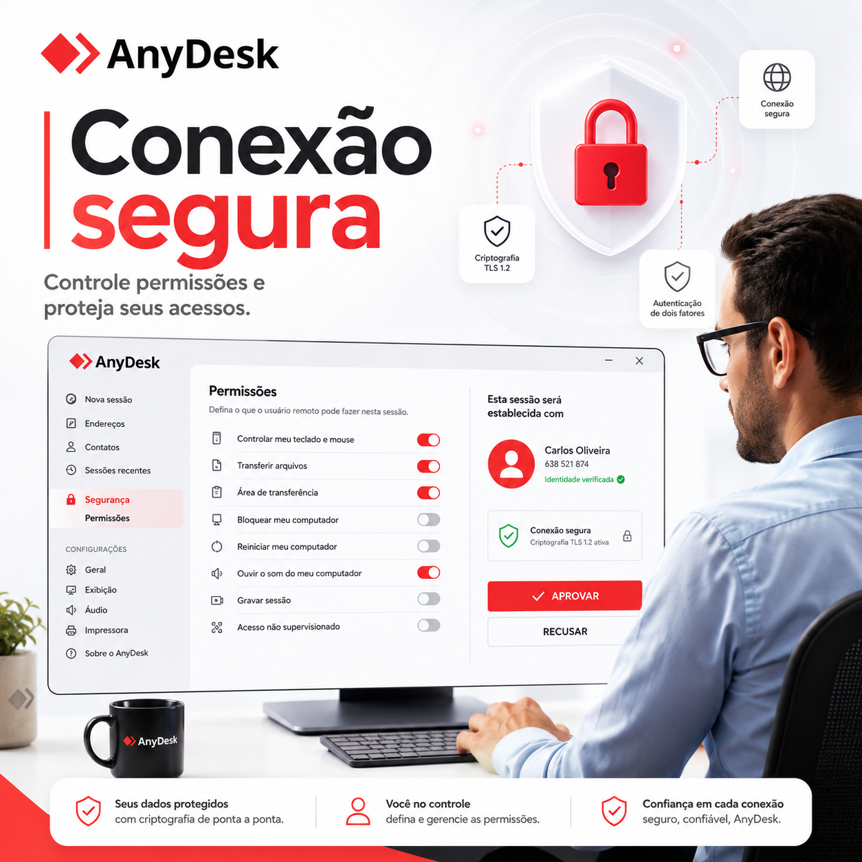 Criação de senha segura no AnyDesk