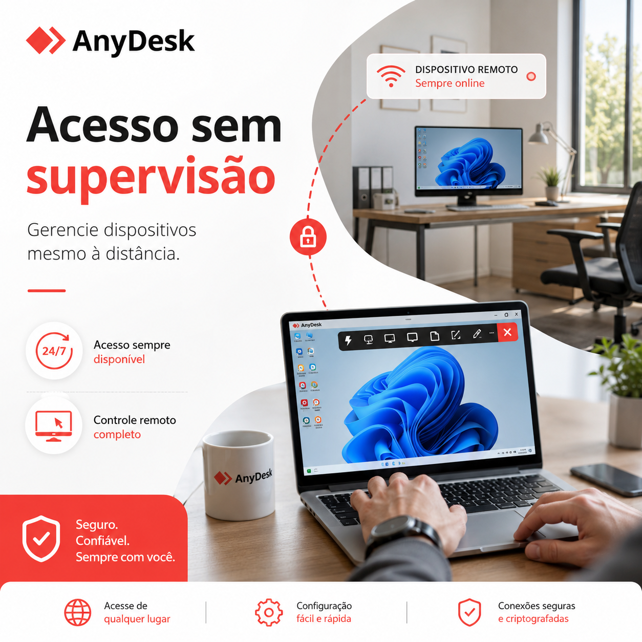 Janela para permitir conexão remota no AnyDesk